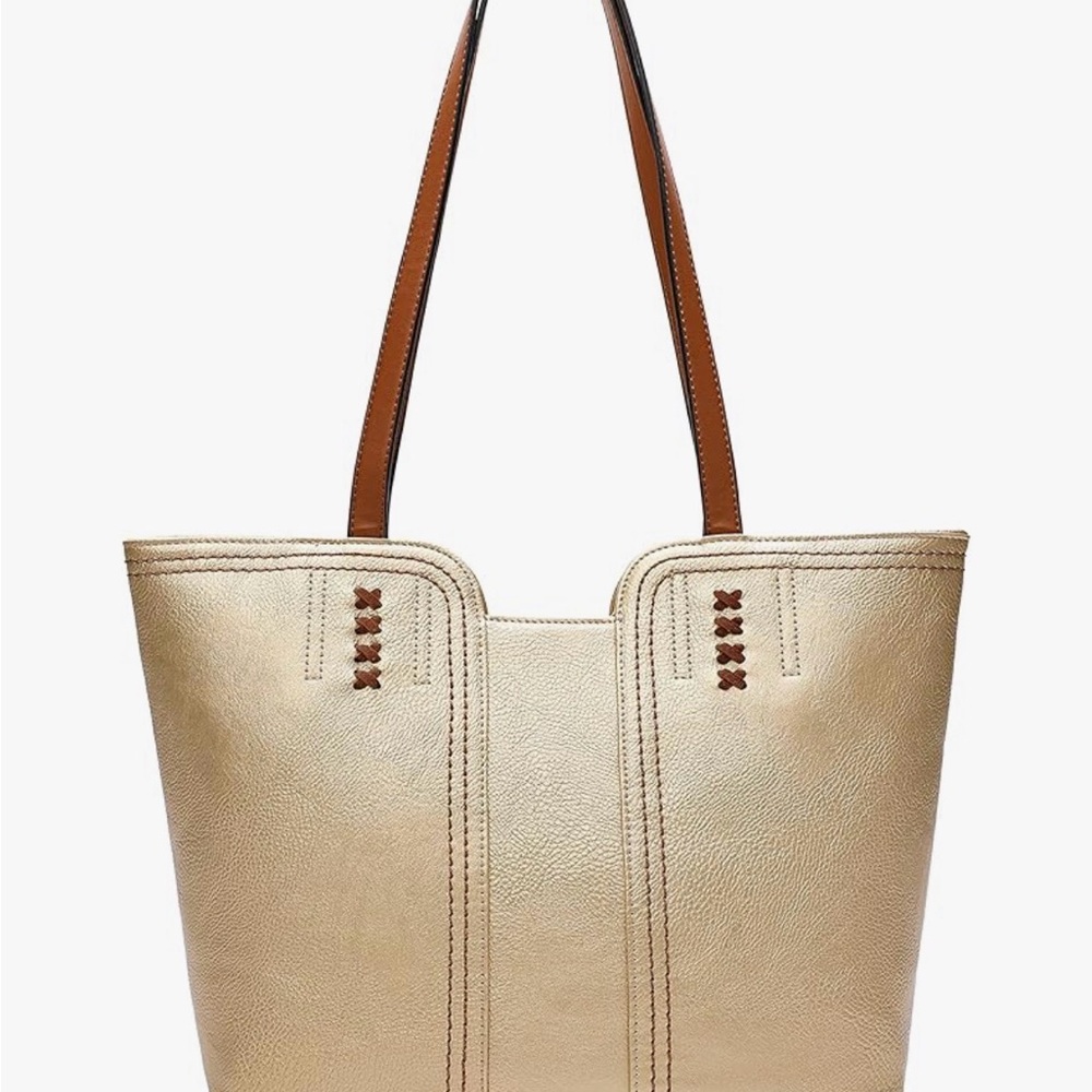 Montana West Gold and Brown Tote Bag